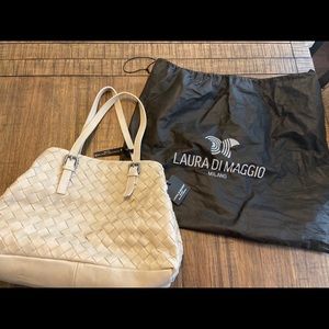 NWT Laura Di Maggio Genuine Woven Leather Bag